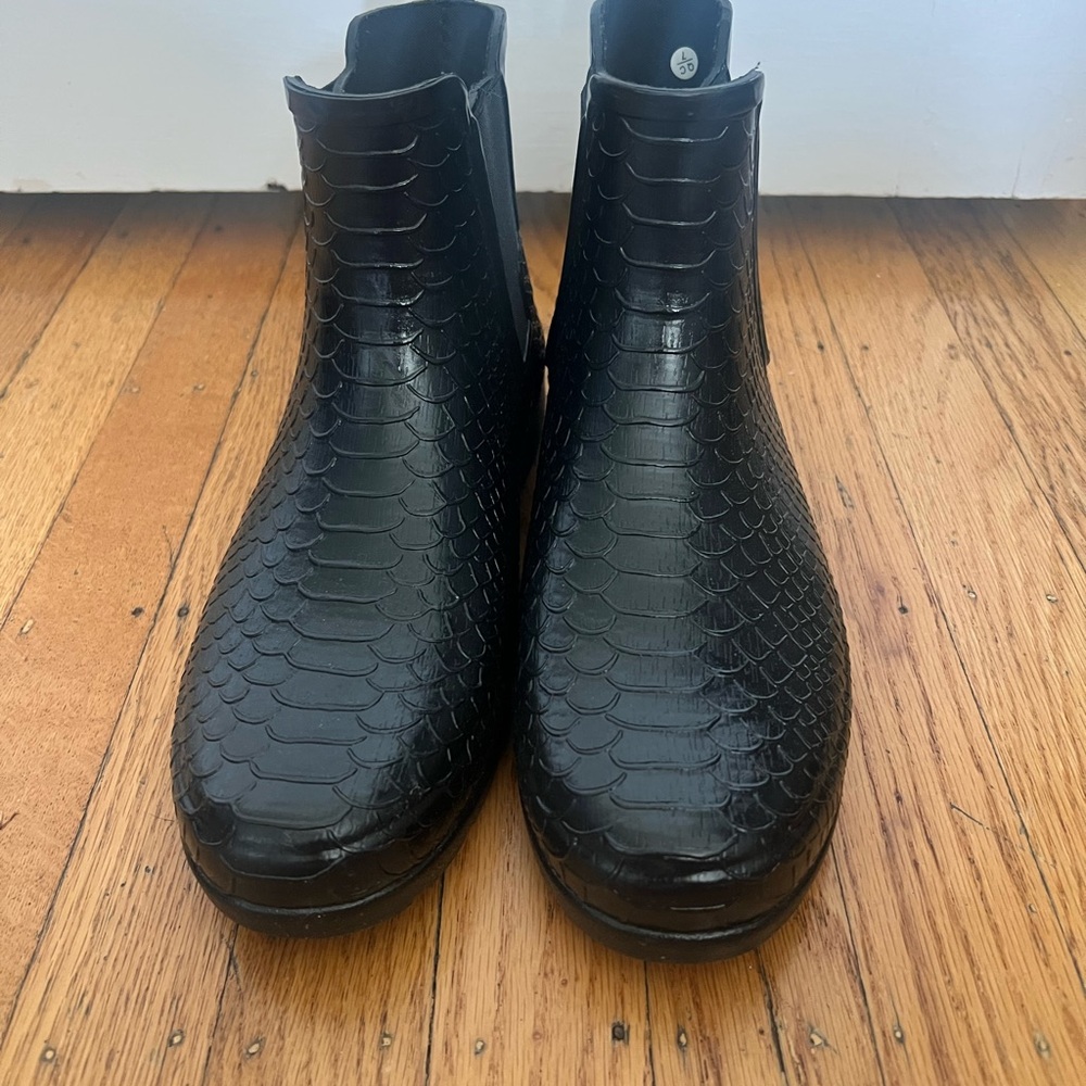 Hunter Snake Rain Booties Black
